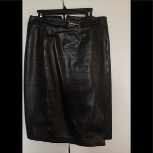 Sexy leather pencil skirt